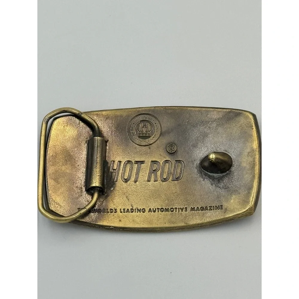 Vintage Hot Rod‎ 1 Belt Buckle Brass Tone Automotive Racing Retro Style Metal